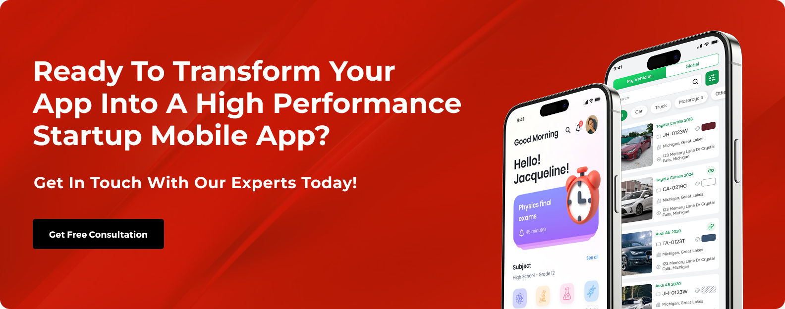 Ready To Transform Your App into a High-Performance Startup Mobile App? Get In Touch With Our Experts Today! 