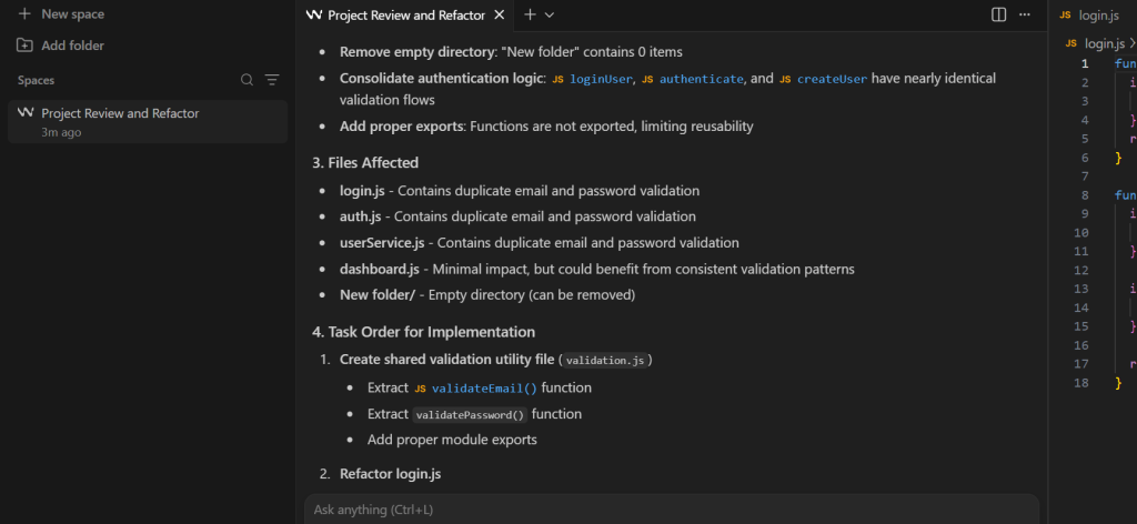 TechnBrains testing Windsurf for AI task coordination and structured cleanup workflow planning