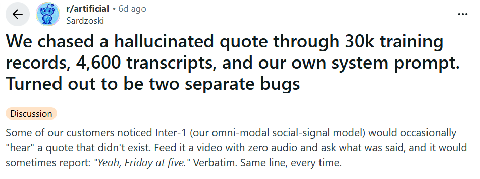 r/BlackboxAI_ thread on managing AI coding hallucination risk with guardrails